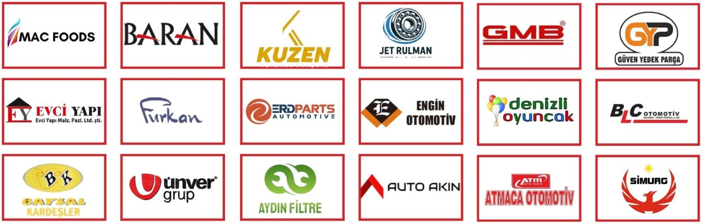 Uludem B2B Referanslar - Mac Foods, Baran, Kuzen, Jet Rulman, GMB, Güven Yedek Parça, Evci Yapı, Furkan, Erd Parts, Engin Otomotiv, Denizli Oyuncak, BLC Otomotiv, Baysal Kardeşler, Ünver Grup, Aydın Filtre, Auto Akın, Atmaca Otomotiv, Simurg